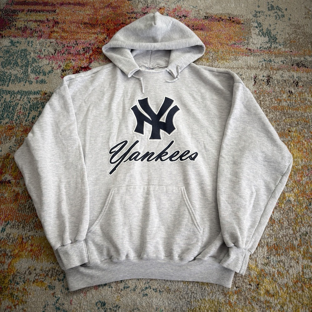 Vintage New York Yankees Jerzees Super Sweats Pullover Hoodie Mens 3XL